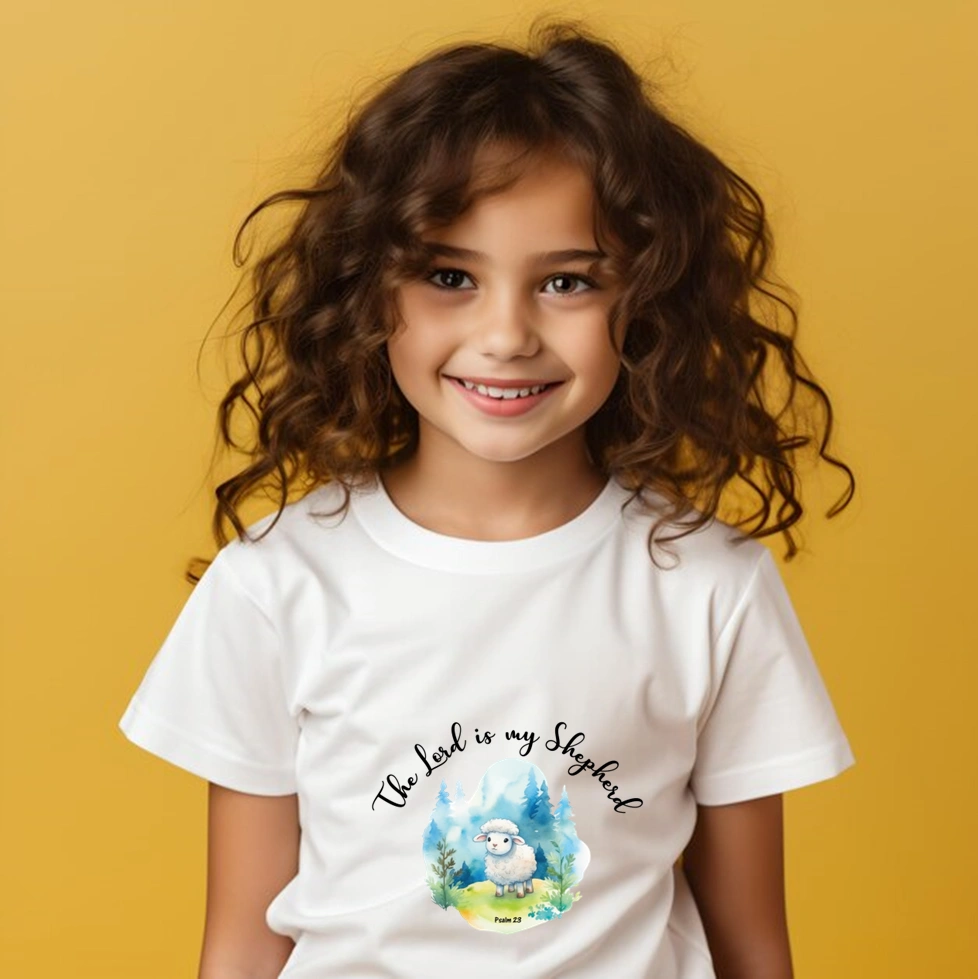 The Lord is my shepherd – Kid’s Premium Cotton T-shirt – Girl/Boy