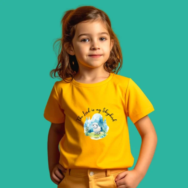 The Lord is my shepherd - Kid’s Premium Cotton T-shirt – Girl/Boy - Image 2