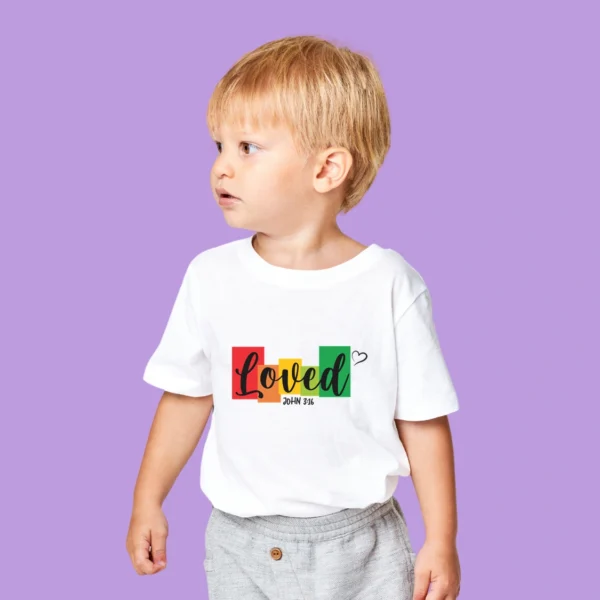 Loved - Kid’s Premium Cotton T-shirt – Girl/Boy - Image 4