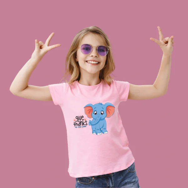 Give Thanks -  Kid’s Premium Cotton T-shirt – Girl/Boy - Image 2