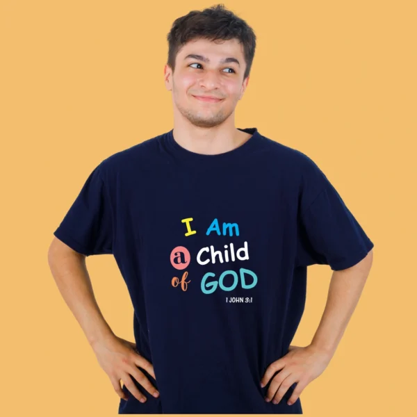 I am a child of God – Men’s Premium Cotton T-shirt - Image 2