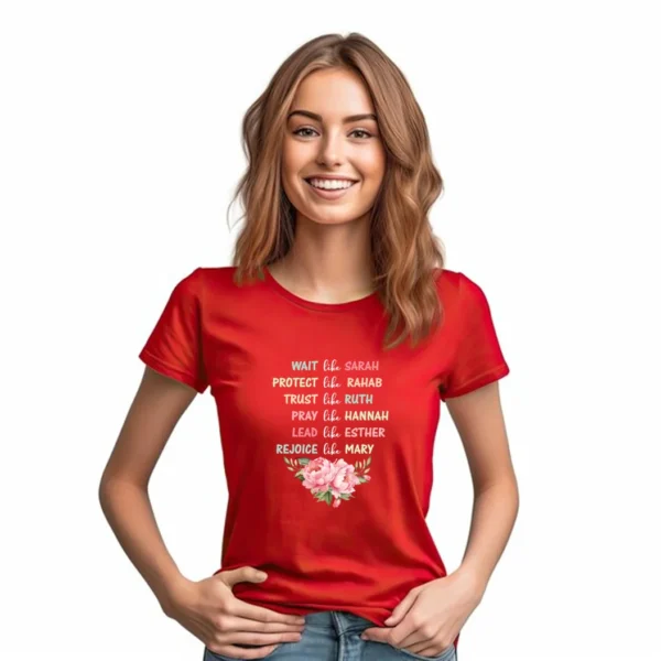 Women of the Bible – Women’s Premium Cotton T-shirt - Image 4