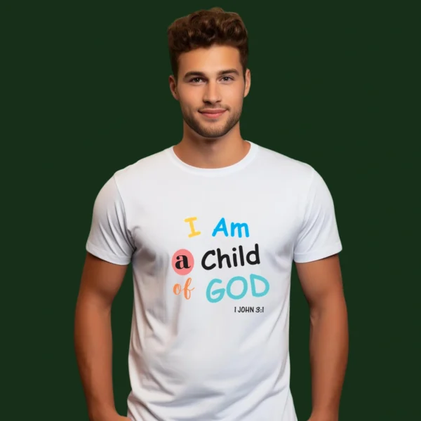 I am a child of God – Men’s Premium Cotton T-shirt - Image 3