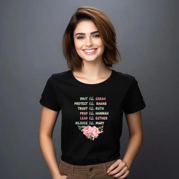 Women of the Bible – Women’s Premium Cotton T-shirt - Image 3