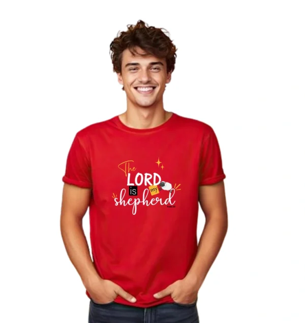 Lord is my Shepherd – Men’s Premium Cotton T-shirt - Image 2