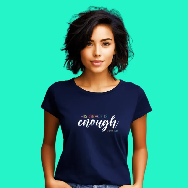 His grace is enough – Women’s Premium Cotton T-shirt - Image 2