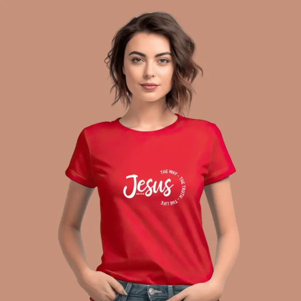 The way, the truth, the life – Women’s Premium Cotton T-shirt - Image 3