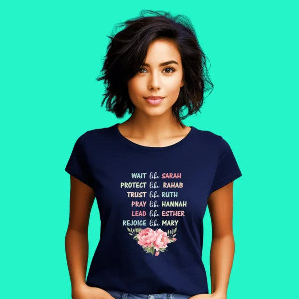 Women of the Bible – Women’s Premium Cotton T-shirt - Image 2