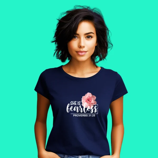 She is fearless – Women’s Premium Cotton T-shirt - Image 2