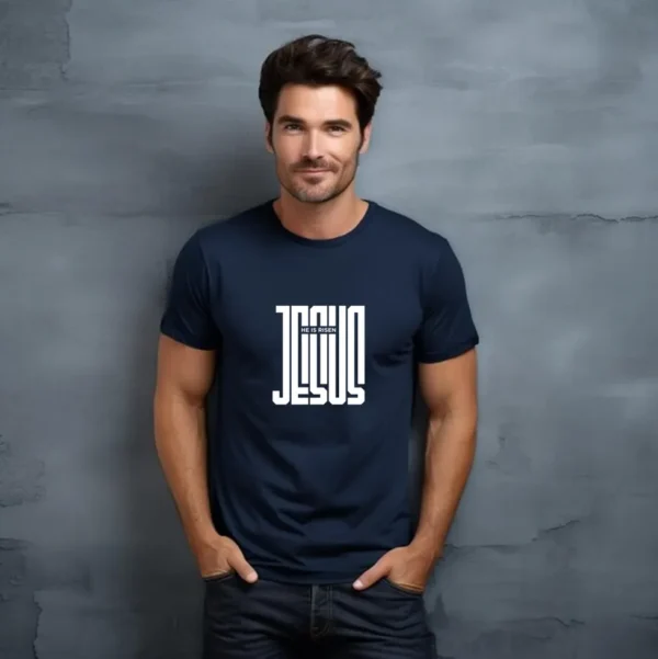 He is Risen – Men’s Premium Cotton T-shirt - Image 6