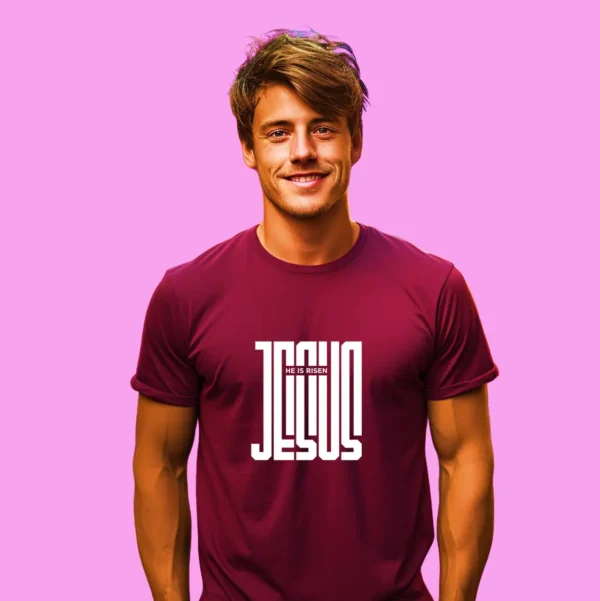 He is Risen – Men’s Premium Cotton T-shirt - Image 2