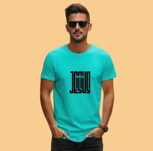 He is Risen – Men’s Premium Cotton T-shirt - Image 3