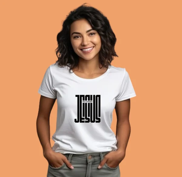 He is Risen – Women’s Premium Cotton T-shirt - Image 4