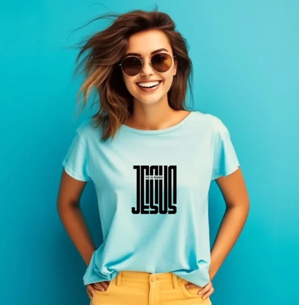 He is Risen – Women’s Premium Cotton T-shirt - Image 3